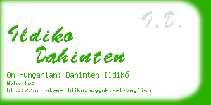 ildiko dahinten business card